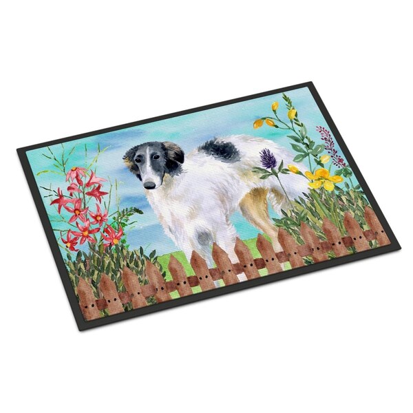 Carolines Treasures Borzoi Spring Indoor or Outdoor Mat - 18 x 27 in. - CK1234MAT