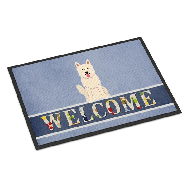 Carolines Treasures 18 x 27 in. White German Shepherd Welcome Indoor or Outdoor Mat - CA70995