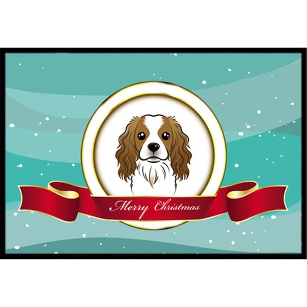 Carolines Treasures Cavalier Spaniel Merry Christmas Indoor and Outdoor Mat- 24 x 36 in. - BB1534JMAT