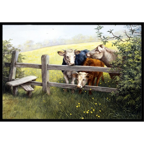Jensendistributionservices Cows in a Buttercup Meadow Indoor or Outdoor Mat, 18 x 27 - MI2557281