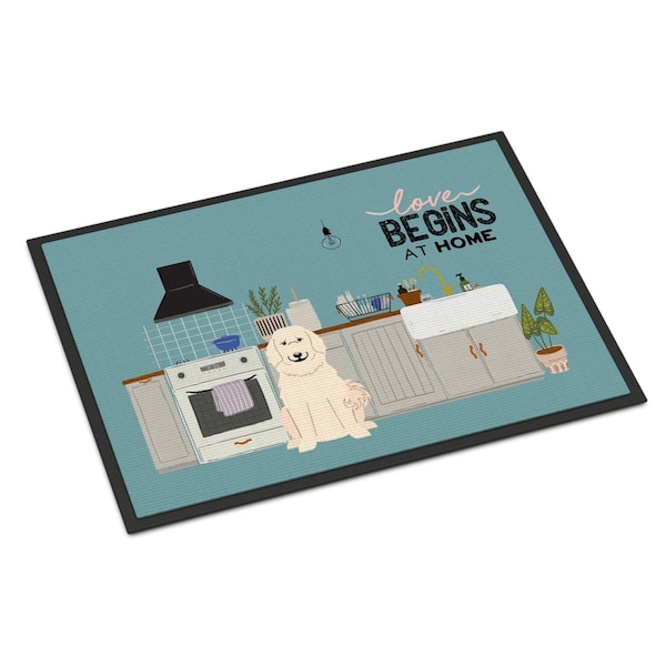 Carolines Treasures 18 x 27 in. Great Pyrenese Kitchen Scene Indoor or Outdoor Mat - CK7787MAT