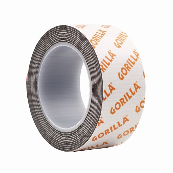 Gorilla Glue Max Strength Mounting Tape, Permanent, Holds Up to 45 lb 3 lbs per 4 in, 1 x 60, Black - 112962