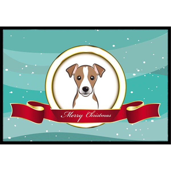 Carolines Treasures Jack Russell Terrier Merry Christmas Indoor and Outdoor Mat- 18 x 27 in. - BB1570MAT