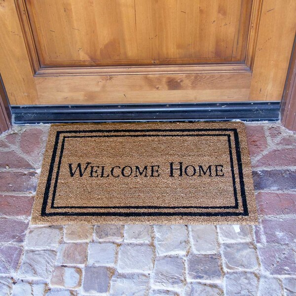 Rubber-Cal "Contemporary Welcome Home Mats" Natural Coir Matting, 18 x 30-Inch - 10-106-019P