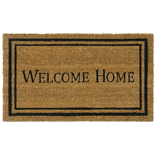 Rubber-Cal "Contemporary Welcome Home Mats" Natural Coir Matting, 18 x 30-Inch - 10-106-019P