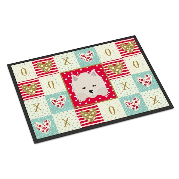 Carolines Treasures 18 x 27 in. American Eskimo Love Indoor or Outdoor Mat - CK5181MAT