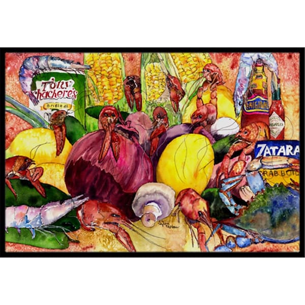 Carolines Treasures Crawfish With Spices And Corn Indoor and Outdoor Mat- 18 x 27 in. - 8698MAT