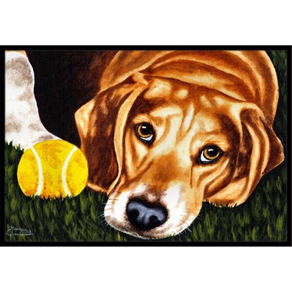 Carolines Treasures Have Ball Will Travel Beagle Indoor or Outdoor Mat- 24 x 36 - AMB1358JMAT