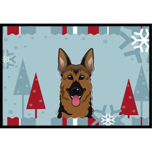 Carolines Treasures Winter Holiday German Shepherd Indoor and Outdoor Mat- 24 x 36 in. - BB1707JMAT