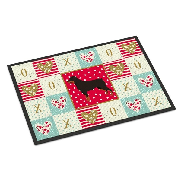 Carolines Treasures 18 x 27 in. Rottweiler Love Indoor or Outdoor Mat - CK5948MAT