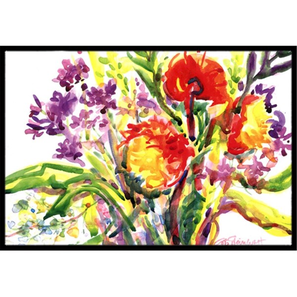 Carolines Treasures 24 x 36 in. Flower Indoor Or Outdoor Mat - 6042JMAT