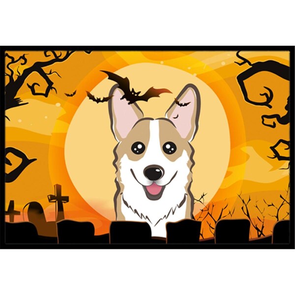 Carolines Treasures Halloween Sable Corgi Indoor and Outdoor Mat- 18 x 27 in. - BB1811MAT