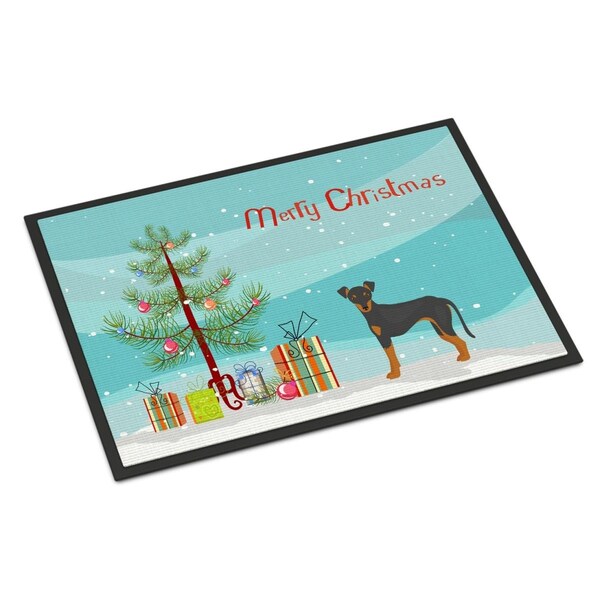 Carolines Treasures 18 x 27 in. Manchester Terrier Christmas Tree Indoor or Outdoor Mat - CK3472MAT