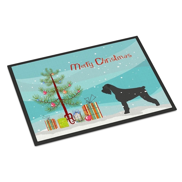 Carolines Treasures Giant Schnauzer Merry Christmas Tree Indoor or Outdoor Mat 18x27 - BB2991MAT