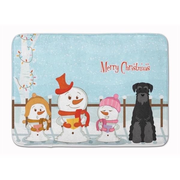 Carolines Treasures Christmas Standard Schnauzer Black Machine Washable Memory Foam Mat - BB2363RUG