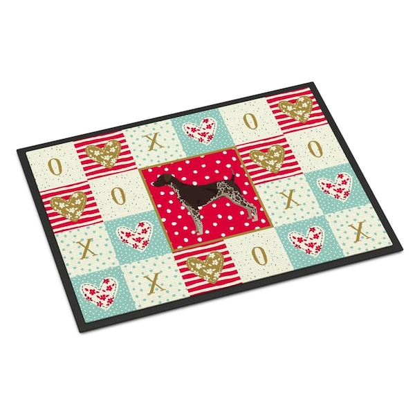 Carolines Treasures 18 x 27 in. German Shorthaired Pointer Love Indoor or Outdoor Mat - CK5931MAT
