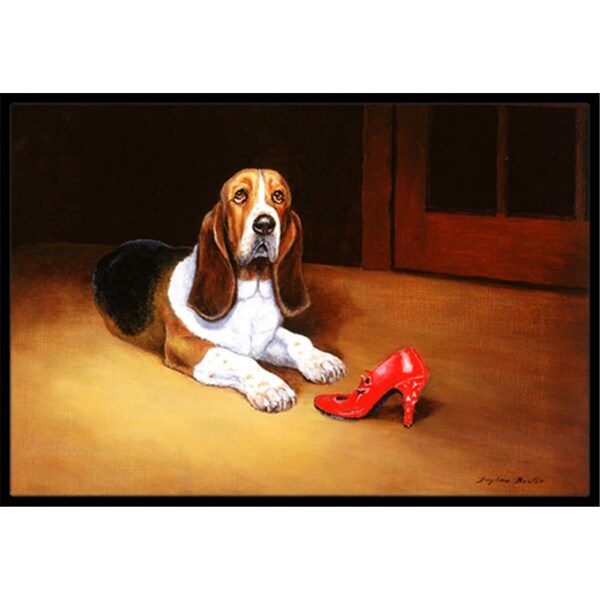 Carolines Treasures Basset and Shoe Indoor or Outdoor Mat- 24 x 36 - BDBA0372JMAT