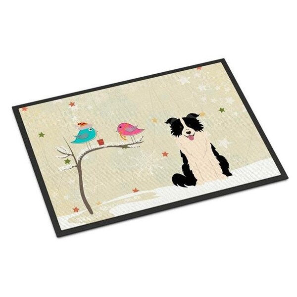 Carolines Treasures Carolines Treasures BB2590JMAT Christmas Presents Between Friends Border Collie Black White Indoor or Outdoor Mat; 24 x 0.25 x 36 in. - BB2590JMAT