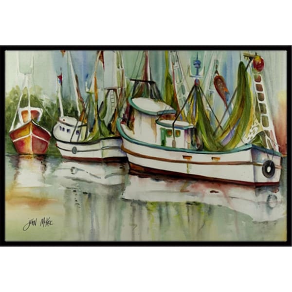 Carolines Treasures Ocean Springs Shrimper Indoor and Outdoor Mat- 18 x 27 in. - JMK1067MAT