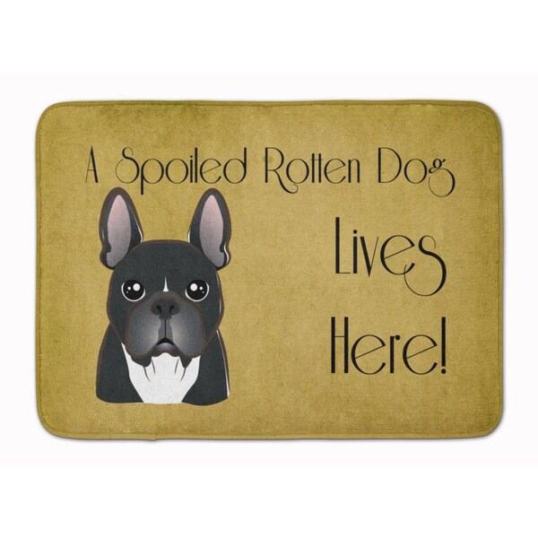 Carolines Treasures French Bulldog Spoiled Dog Lives Here Machine Washable Memory Foam Mat - BB1475RUG