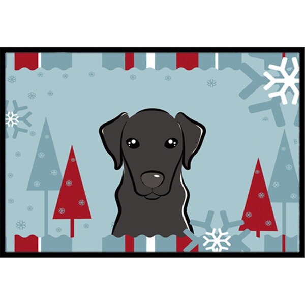 Carolines Treasures Winter Holiday Black Labrador Indoor and Outdoor Mat- 18 x 27 in. - BB1731MAT