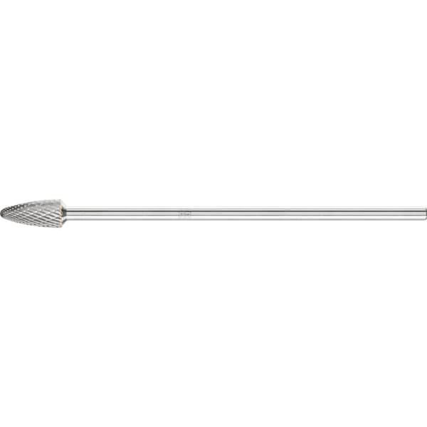 Pferd Carbide Bur - Tree Shape, DBL Cut - 1/2" x 1" x 1/4" Ext. Shank - SF-5L6 - 26062