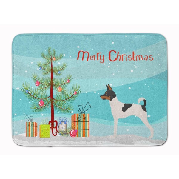 Carolines Treasures American Toy Fox Terrier Christmas Machine Washable Memory Foam Mat - BB8468RUG