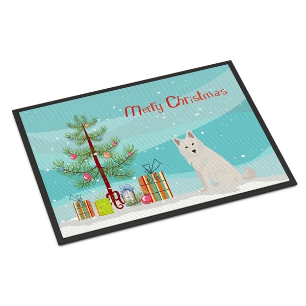 Carolines Treasures 24 x 36 in. Danish Spitz Christmas Tree Indoor or Outdoor Mat - CK3498JMAT