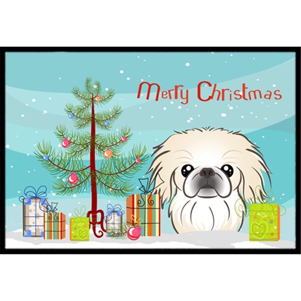 Carolines Treasures Christmas Tree and Pekingese Indoor or Outdoor Mat- 24 x 36 - BB1593JMAT
