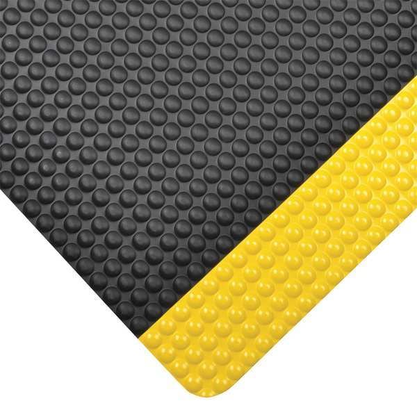 Notrax Antifatigue Mat, 3 ft. L x 2 ft. W, 3/4" Thickness, Vinyl, Bubble, Black/Yellow - 782S0023YB