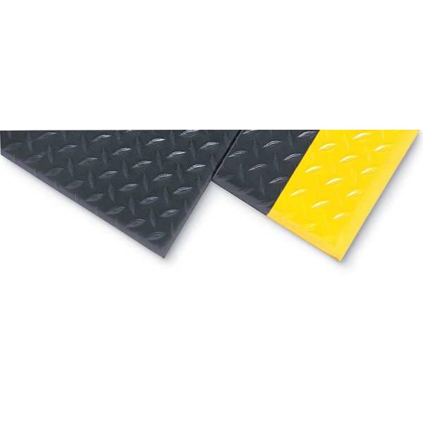 Notrax Antifatigue Mat, 12 ft. L x 3 ft. W, 1/2" Thickness, Closed Cell PVC Foam, Corrugated, Black - 413S0312BL