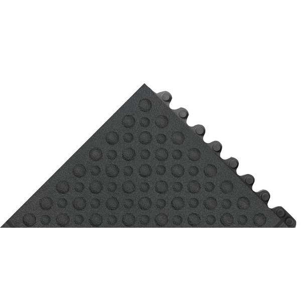 Notrax Antifatigue Mat, 3 ft. L x 3 ft. W, 3/4" Thickness, Rubber, Bubble, Black - 557S0033BL