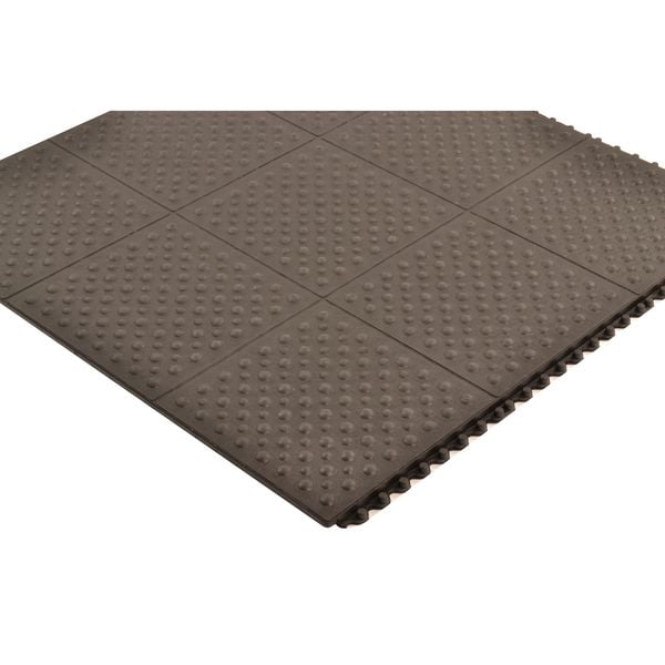 Notrax Antifatigue Mat, 3 ft. L x 3 ft. W, 3/4" Thickness, Rubber, Bubble, Black - 557S0033BL