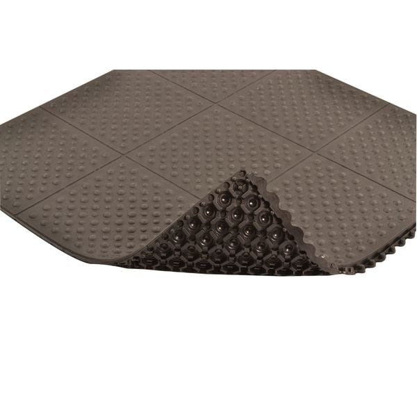 Notrax Antifatigue Mat, 3 ft. L x 3 ft. W, 3/4" Thickness, Rubber, Bubble, Black - 557S0033BL