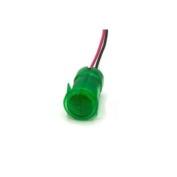 Dialight 16.7mm Luz Verde Plana 24Vdc con Cables - 654-1204-103F
