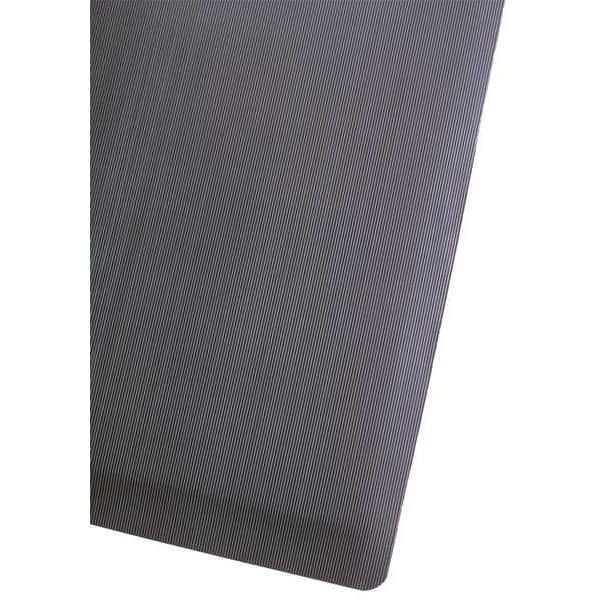 Notrax Antifatigue Mat, 12 ft. L x 3 ft. W, 1" Thickness, Vinyl, Corrugated, Black - 974S0312BL