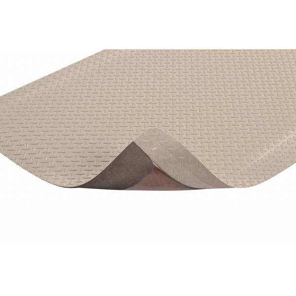 Notrax Antifatigue Mat, 12 ft L x 3 ft W, 9/16 in Thickness, Vinyl, Diamond Plate, Gray - 479S0312GY