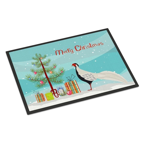 Carolines Treasures Silver Pheasant Christmas Indoor or Outdoor Mat, 24 x 36 in. - BB9296JMAT