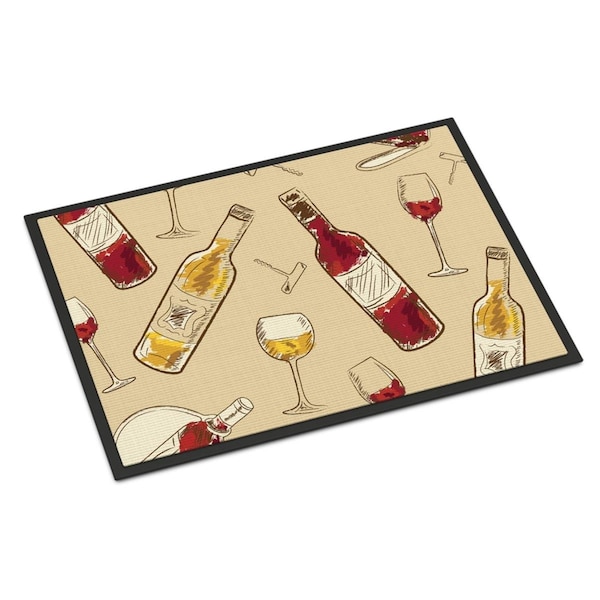 Carolines Treasures Red and White Wine Indoor or Outdoor Mat, 18 x 27 in. - BB5196MAT