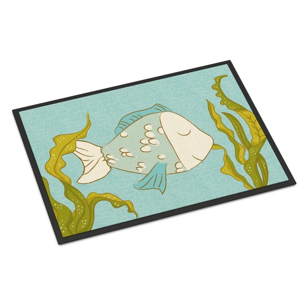 Carolines Treasures Blue Fish Indoor or Outdoor Mat - 18 x 27 in. - BB8545MAT