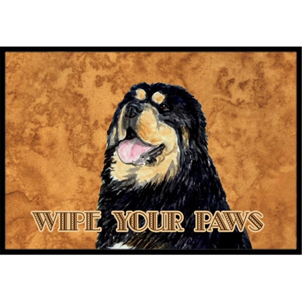 Carolines Treasures 24 x 36 In. Tibetan Spaniel Wipe Your Paws Indoor Or Outdoor Mat - SS4886JMAT