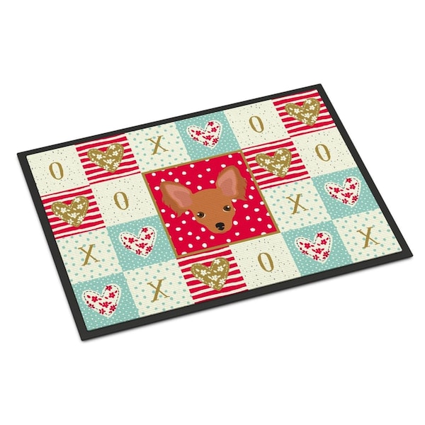 Carolines Treasures 18 x 27 in. Russian Tor Terrier Love Indoor or Outdoor Mat - CK5234MAT