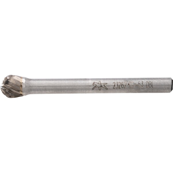 Pferd Carbide Bur - Ball Shape, DBL Cut - 3/16" x 1/8" x 1/8" Shank - SD-53 - 23262