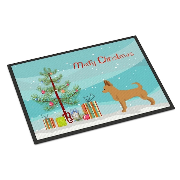 Carolines Treasures 18 x 27 in. Tan Chion Christmas Tree Indoor or Outdoor Mat - CK3814MAT