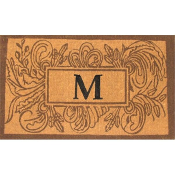 Geo Crafts Geo Crafts G131 MARSEILLE 2439 24 x 39 in. Imperial Monogram with Leaf Design Coco Mat - G131 MARSEILLE 2439