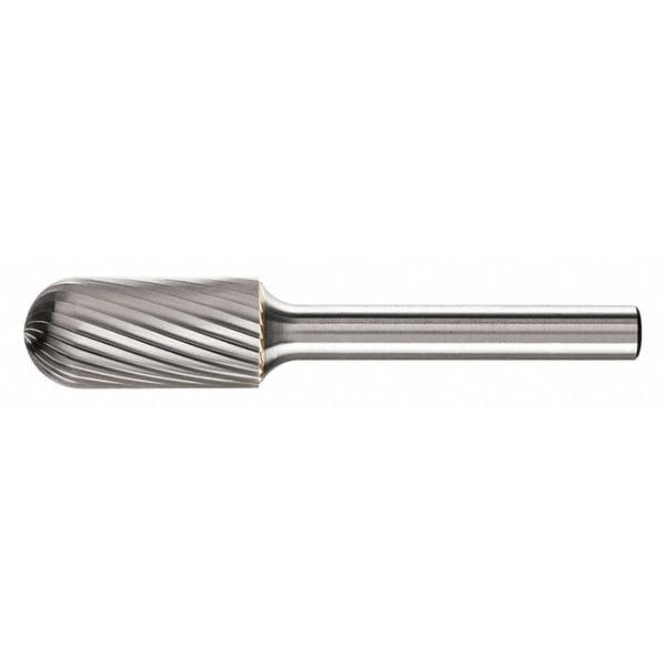 Pferd Carbide Bur - Cylind. (Radius End), SGL Cut - 1/2" x 1" x 1/4" Shank - SC-5 - 24461