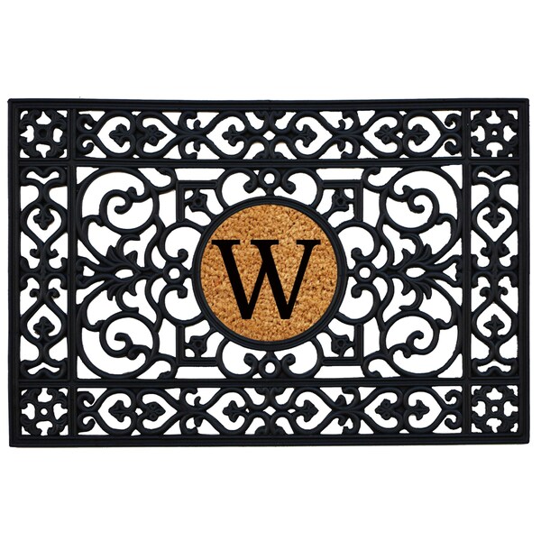 Calloway Mills Monogram Insert Door Mat, Black, Natural, 24 in W x 36 in L - 160012436W