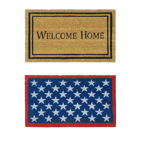 Rubber-Cal "American Family Door Mats" - 2 Coco Doormats - 18" x 30" - 10-108-011