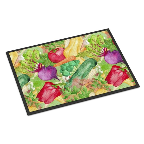 Jensendistributionservices Watercolor Vegetables Farm to Table Indoor or Outdoor Mat, 18 x 27 in. - MI2550935