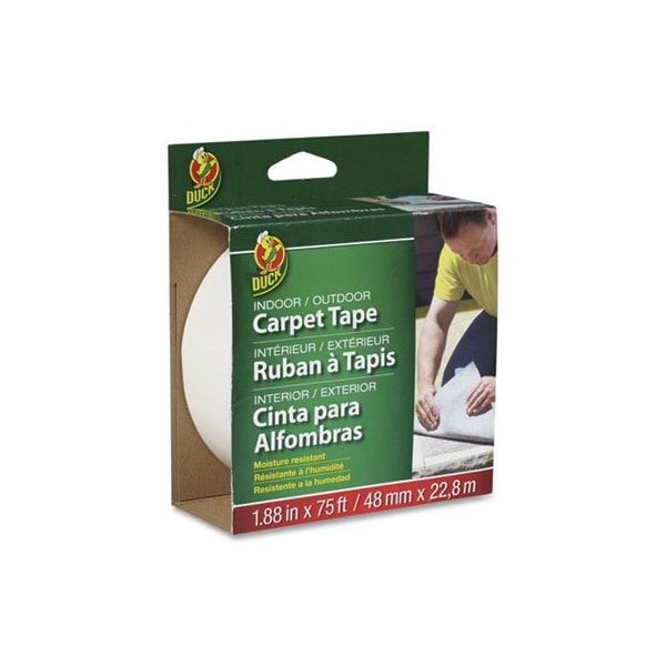 Shurtech Brands Duck, CARPET TAPE, 3in CORE, 1.88in X 75 FT, WHITE - 442062